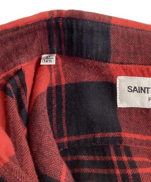 Saint Laurent Paris（サンローランパリ）Saint Laurent Paris (サンローランパリ) チェックシャツ レッド サイズ:37 14 1/2の古着・服飾アイテム