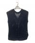 Mame Kurogouchi（マメクロゴウチ）の古着「Curtain Lace Pattern Knitted V Neck Vest」｜ブラック