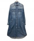 MM6 Maison Margielaエムエムシックスメゾンマルジェラ）の古着「デニムシャツワンピース」｜ブルー
