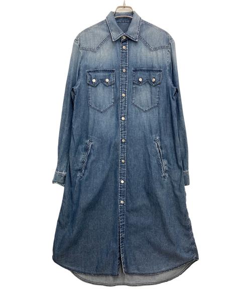 MM6 Maison Margiela（エムエムシックスメゾンマルジェラ）MM6 Maison Margiela (エムエムシックスメゾンマルジェラ) デニムシャツワンピース ブルー サイズ:SIZE36の古着・服飾アイテム
