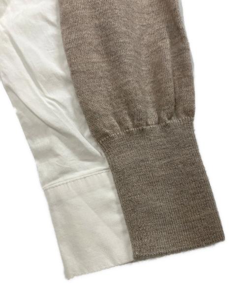 ENFOLD（エンフォルド）ENFOLD (エンフォルド) ニットレイヤード フレアコンビドレス ベージュ サイズ:38の古着・服飾アイテム