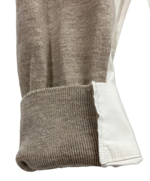 ENFOLD（エンフォルド）ENFOLD (エンフォルド) ニットレイヤード フレアコンビドレス ベージュ サイズ:38の古着・服飾アイテム