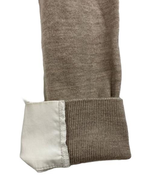 ENFOLD（エンフォルド）ENFOLD (エンフォルド) ニットレイヤード フレアコンビドレス ベージュ サイズ:38の古着・服飾アイテム