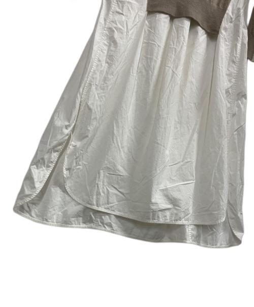 ENFOLD（エンフォルド）ENFOLD (エンフォルド) ニットレイヤード フレアコンビドレス ベージュ サイズ:38の古着・服飾アイテム