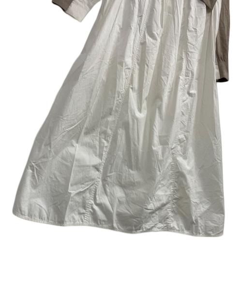 ENFOLD（エンフォルド）ENFOLD (エンフォルド) ニットレイヤード フレアコンビドレス ベージュ サイズ:38の古着・服飾アイテム