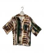 m's braqueエムズブラック）の古着「アロハシャツ」｜ピンク×ブラウン