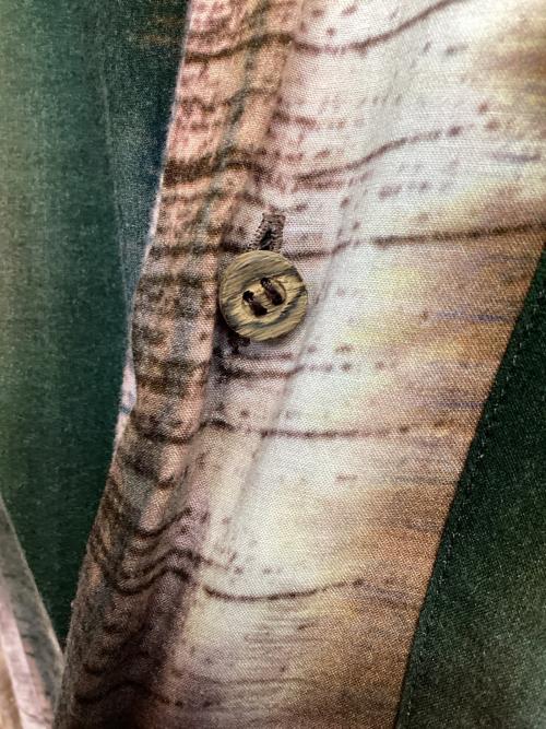 m's braque（エムズブラック）M'S BRAQUE (エムズブラック) アロハシャツ ピンク×ブラウン サイズ:36の古着・服飾アイテム