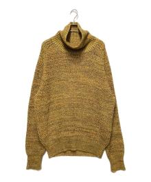 CABAN（キャバン）の古着「コットンカシミヤワッフルMIXタートルネックプルオーバー」｜イエロー