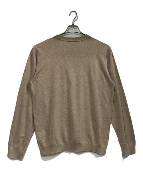 YANUK（ヤヌーク）YANUK (ヤヌーク) 15G ホールガーメント天竺編みクルーネックニット ベージュ サイズ:FREEの古着・服飾アイテム