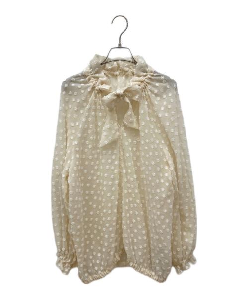 journal standard L'essage（ジャーナルスタンダード レサージュ）journal standard L'essage (ジャーナルスタンダード レサージュ) シアーリボンブラウス アイボリー サイズ:FREEの古着・服飾アイテム
