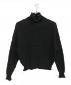 CABANキャバン）の古着「コットンカシミヤワッフル タートルネックプルオーバー」｜ブラック