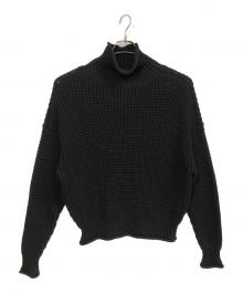 CABAN（キャバン）の古着「コットンカシミヤワッフル タートルネックプルオーバー」｜ブラック