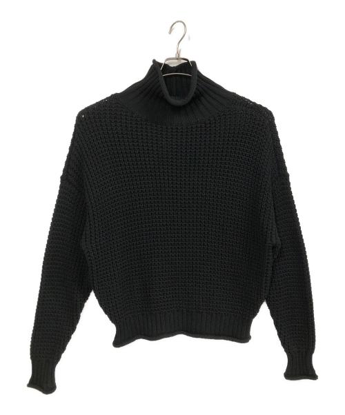 CABAN（キャバン）CABAN (キャバン) コットンカシミヤワッフル タートルネックプルオーバー ブラック サイズ:FREEの古着・服飾アイテム