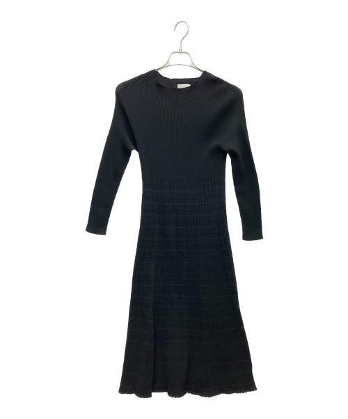 BALLSEY（ボールジィ）BALLSEY (ボールジィ) ハーフコースボーダー フレアワンピース ブラック サイズ:SIZE36の古着・服飾アイテム