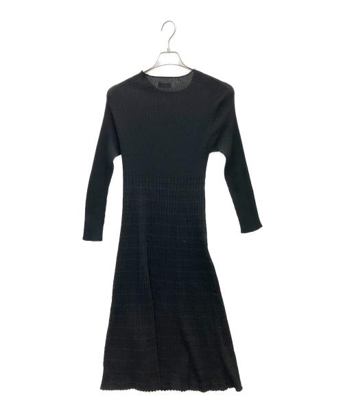 BALLSEY（ボールジィ）BALLSEY (ボールジィ) ハーフコースボーダー フレアワンピース ブラック サイズ:SIZE36の古着・服飾アイテム