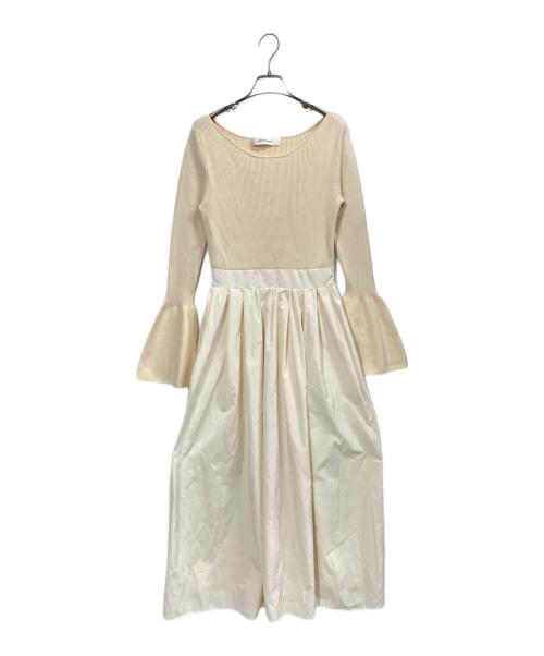 LAGUNA MOON（ラグナムーン）LAGUNA MOON (ラグナムーン) ドッキングタフタニットワンピース アイボリー サイズ:Mの古着・服飾アイテム