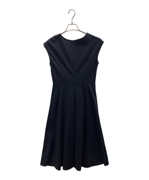 BLUE LABEL CRESTBRIDGE（ブルーレーベルクレストブリッジ）BLUE LABEL CRESTBRIDGE (ブルーレーベルクレストブリッジ) モックロディーシルケットワンピース ネイビー サイズ:38の古着・服飾アイテム