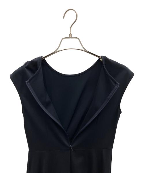 BLUE LABEL CRESTBRIDGE（ブルーレーベルクレストブリッジ）BLUE LABEL CRESTBRIDGE (ブルーレーベルクレストブリッジ) モックロディーシルケットワンピース ネイビー サイズ:38の古着・服飾アイテム