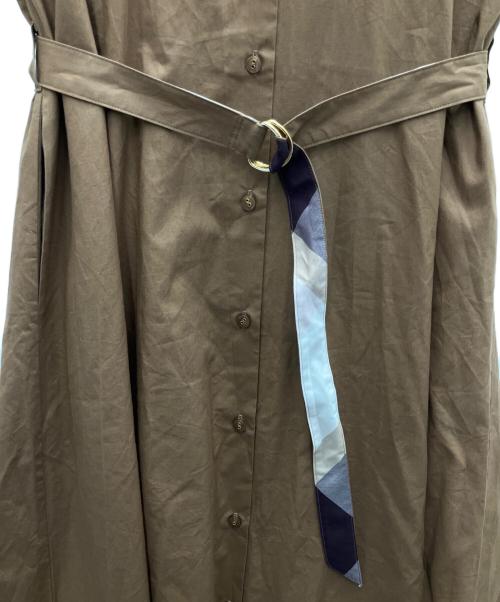 BLUE LABEL CRESTBRIDGE（ブルーレーベルクレストブリッジ）BLUE LABEL CRESTBRIDGE (ブルーレーベルクレストブリッジ) ワッシャーブロードワンピース ブラウン サイズ:38の古着・服飾アイテム