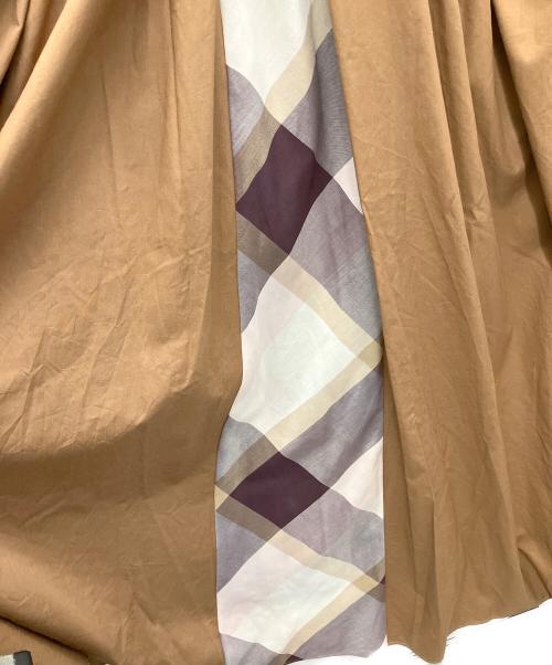 BLUE LABEL CRESTBRIDGE（ブルーレーベルクレストブリッジ）BLUE LABEL CRESTBRIDGE (ブルーレーベルクレストブリッジ) ワッシャーブロードワンピース ブラウン サイズ:38の古着・服飾アイテム