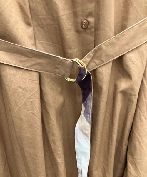 BLUE LABEL CRESTBRIDGE（ブルーレーベルクレストブリッジ）BLUE LABEL CRESTBRIDGE (ブルーレーベルクレストブリッジ) ワッシャーブロードワンピース ブラウン サイズ:38の古着・服飾アイテム