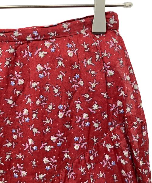 ISABEL MARANT ETOILE（イザベルマランエトワール）ISABEL MARANT ETOILE (イザベルマランエトワール) コットンフラワープリントアシンメトリックスカート レッド サイズ:34の古着・服飾アイテム