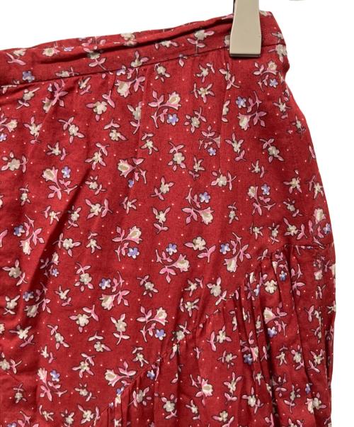 ISABEL MARANT ETOILE（イザベルマランエトワール）ISABEL MARANT ETOILE (イザベルマランエトワール) コットンフラワープリントアシンメトリックスカート レッド サイズ:34の古着・服飾アイテム