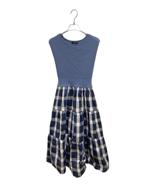 BARNEYS NEWYORK（バーニーズ・ニューヨーク）BARNEYS NEWYORK (バーニーズ・ニューヨーク) 切替ワンピース ブルー サイズ:FREEの古着・服飾アイテム