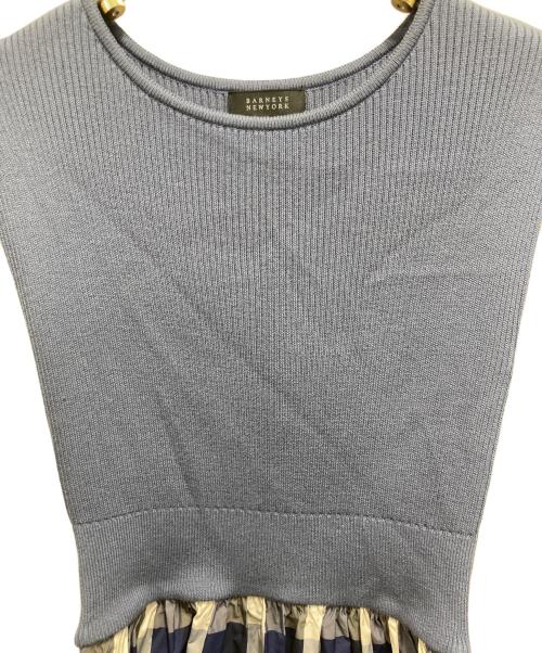 BARNEYS NEWYORK（バーニーズ・ニューヨーク）BARNEYS NEWYORK (バーニーズ・ニューヨーク) 切替ワンピース ブルー サイズ:FREEの古着・服飾アイテム