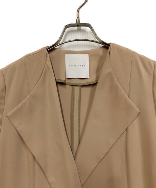 ESTNATION（エストネーション）ESTNATION (エストネーション) ノーカラースプリングコート ベージュ サイズ:SIZE 36の古着・服飾アイテム