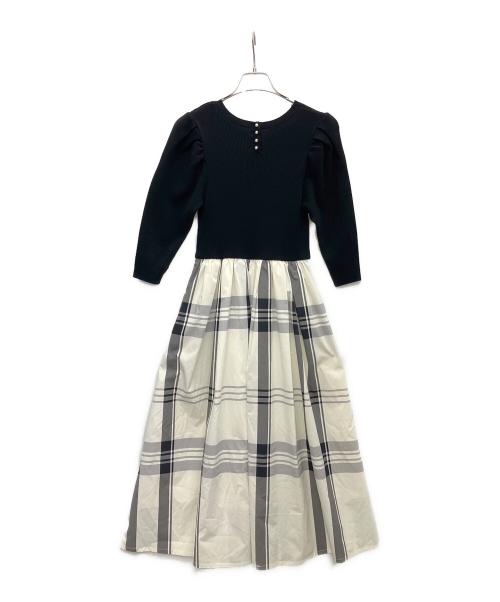 Apuweiser-riche（アプワイザーリッシェ）Apuweiser-riche (アプワイザーリッシェ) チェックドッキングミディワンピース アイボリー サイズ:SIZE1の古着・服飾アイテム