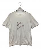 Saint Laurent Parisサンローランパリ）の古着「ロゴプリントTシャツ」｜ホワイト