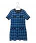 karen millen（カレンミレン）の古着「チェックニットスイングAラインワンピース」｜ブルー