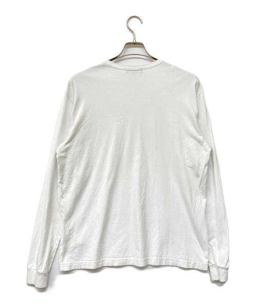 COMME des GARCONS HOMME（コムデギャルソン オム）COMME des GARCONS HOMME (コムデギャルソン オム) 綿天竺 製品プリント L/S Tシャツ ホワイト サイズ:XLの古着・服飾アイテム