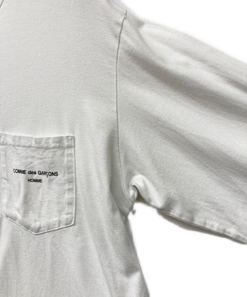 COMME des GARCONS HOMME（コムデギャルソン オム）COMME des GARCONS HOMME (コムデギャルソン オム) 綿天竺 製品プリント L/S Tシャツ ホワイト サイズ:XLの古着・服飾アイテム