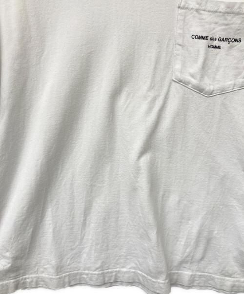 COMME des GARCONS HOMME（コムデギャルソン オム）COMME des GARCONS HOMME (コムデギャルソン オム) 綿天竺 製品プリント L/S Tシャツ ホワイト サイズ:XLの古着・服飾アイテム