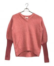 ROSIEE（ロージー）の古着「アームウォームデザインアルパカニット」｜ピンク