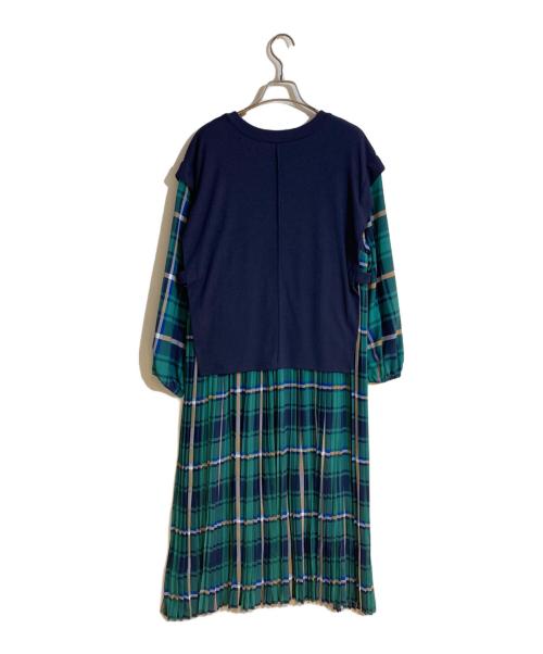 ear PAPILLONNER（イアパピヨネ）ear PAPILLONNER (イアパピヨネ) ドッキングワンピース ネイビー サイズ:Freeの古着・服飾アイテム