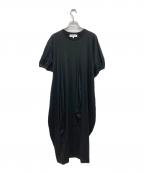 ENFOLDエンフォルド）の古着「ハイゲージスビン天竺 Ball ドレープ DRS/ドレス」｜ブラック