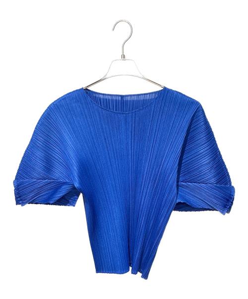 PLEATS PLEASE（プリーツプリーズ）PLEATS PLEASE (プリーツプリーズ) AUGUST プリーツブラウス ブルー サイズ:3の古着・服飾アイテム