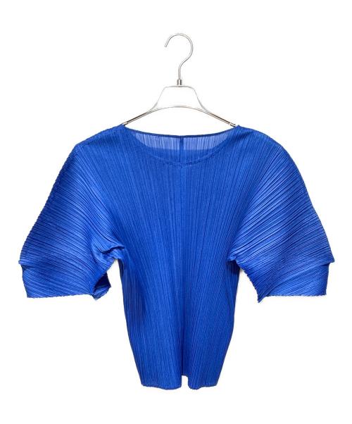 PLEATS PLEASE（プリーツプリーズ）PLEATS PLEASE (プリーツプリーズ) AUGUST プリーツブラウス ブルー サイズ:3の古着・服飾アイテム