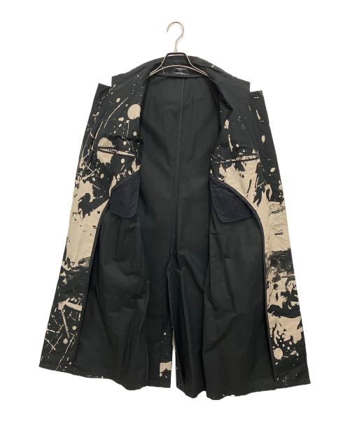 DISTORTION3 by PR-y（ディストーション3）DISTORTION3 by PR-y (ディストーション3) Discharge Print ロングコート ブラック サイズ:2の古着・服飾アイテム