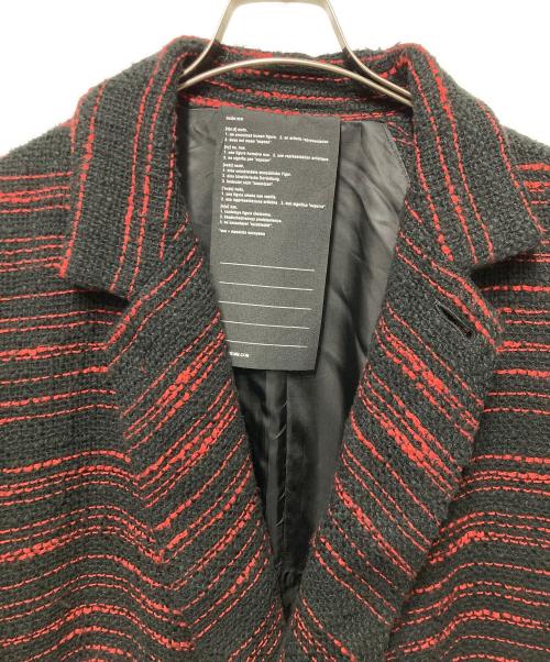 nude:MASAHIKO MARUYAMA（ヌード：マサヒコマルヤマ）nude:MASAHIKO MARUYAMA (ヌード：マサヒコマルヤマ) Cotton Slub/Wool Double Cloth LONG COAT ブラック×レッド サイズ:2の古着・服飾アイテム