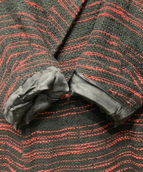 nude:MASAHIKO MARUYAMA（ヌード：マサヒコマルヤマ）nude:MASAHIKO MARUYAMA (ヌード：マサヒコマルヤマ) Cotton Slub/Wool Double Cloth LONG COAT ブラック×レッド サイズ:2の古着・服飾アイテム