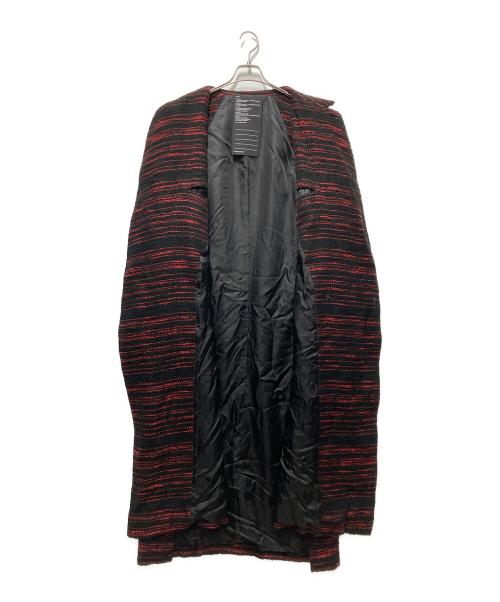 nude:MASAHIKO MARUYAMA（ヌード：マサヒコマルヤマ）nude:MASAHIKO MARUYAMA (ヌード：マサヒコマルヤマ) Cotton Slub/Wool Double Cloth LONG COAT ブラック×レッド サイズ:2の古着・服飾アイテム