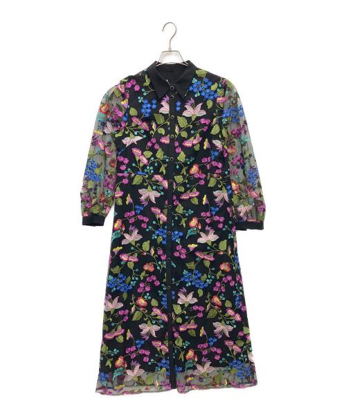 GRACE CONTINENTAL（グレースコンチネンタル）GRACE CONTINENTAL (（グレースコンチネンタル) チュール刺繍シャツワンピース ブラック サイズ:SIZE38の古着・服飾アイテム