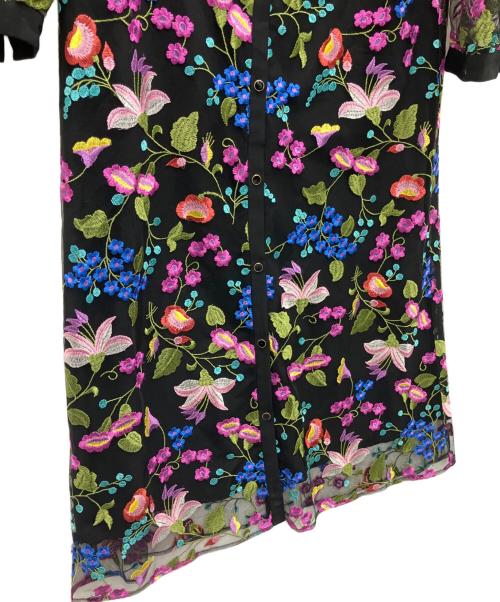 GRACE CONTINENTAL（グレースコンチネンタル）GRACE CONTINENTAL (（グレースコンチネンタル) チュール刺繍シャツワンピース ブラック サイズ:SIZE38の古着・服飾アイテム