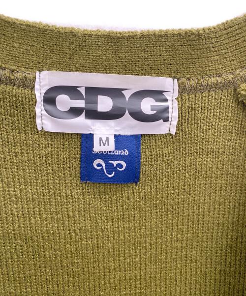 CDG（シーディージー）CDG (シーディージー) LOCHAVEN of SCOTLAND (ロックエーベン オブ スコットランド) アクリルカーディガン オリーブ サイズ:Mの古着・服飾アイテム