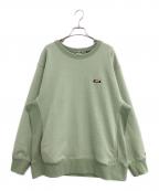 NANGAナンガ）の古着「ECO HYBRID MINI BOX LOGO EMBROIDERY SWEATSHIRT」｜グリーン