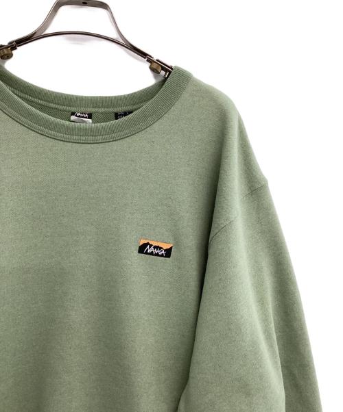 NANGA（ナンガ）NANGA (ナンガ) ECO HYBRID MINI BOX LOGO EMBROIDERY SWEATSHIRT グリーン サイズ:Ⅼの古着・服飾アイテム